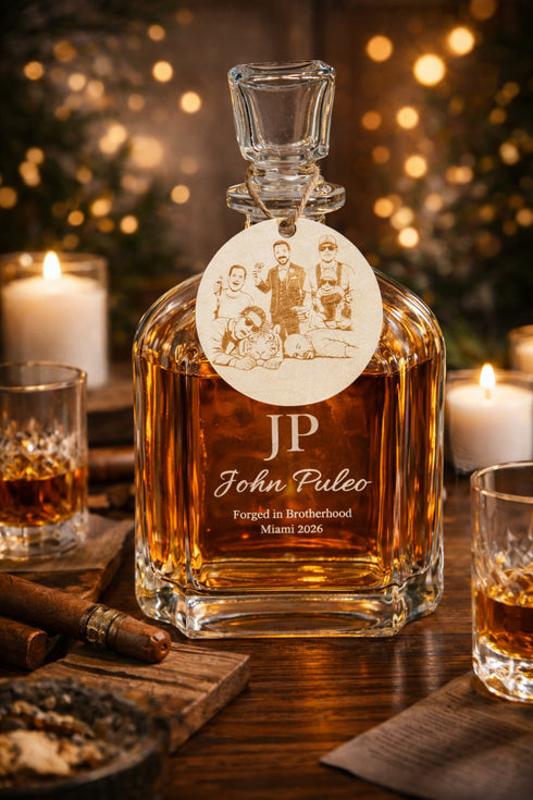 Custom Whiskey Decanter Set with Glass Stopper – Personalized Bourbon, Tequila & Liquor Gift