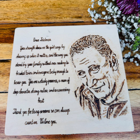 Custom Woodburned Keepsake Box – 8.3” x 8.1” x 1.8”