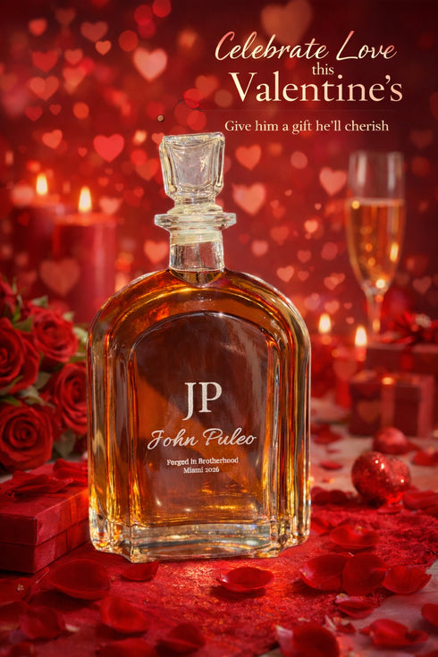 Custom Whiskey Decanter Set with Glass Stopper – Personalized Bourbon, Tequila & Liquor Gift