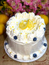 Lemon Blueberry Layer Cake with Italian Meringue Frosting