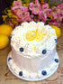 Lemon Blueberry Layer Cake with Italian Meringue Frosting