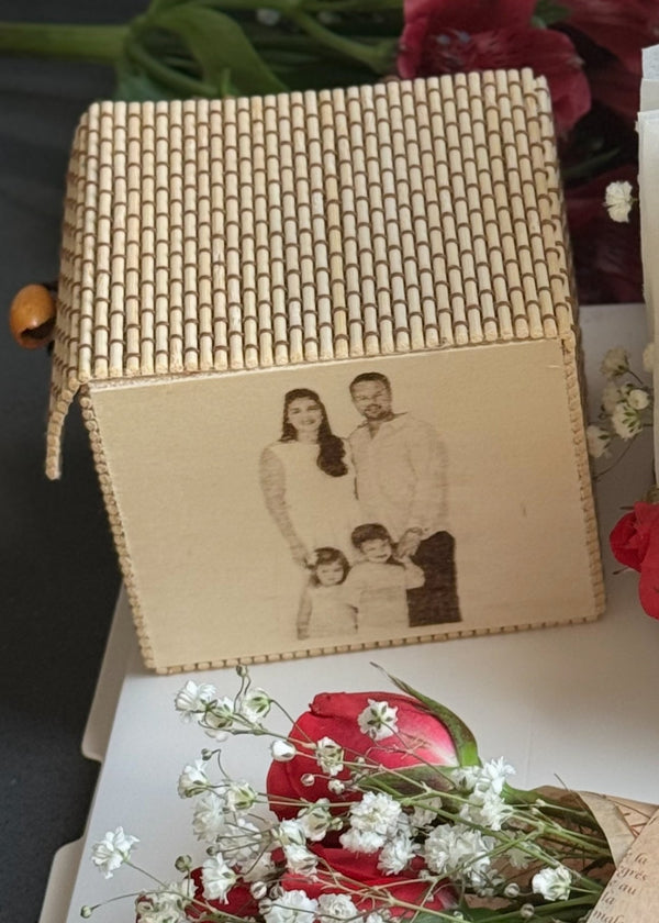 Custom Woodburned Keepsake Box – 4"x 4” x 3.5” Tiny in size, infinite in meaning.