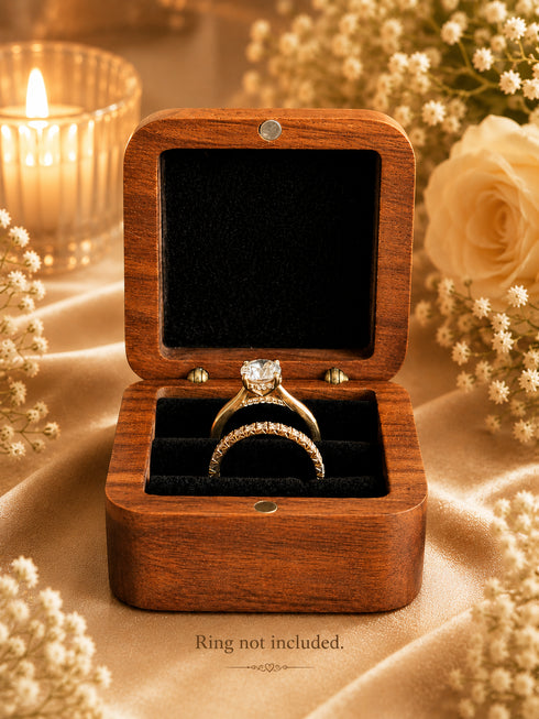 Personalized Wooden Ring Holder | Custom Engraved Keepsake Box | Wedding Ceremony Gift