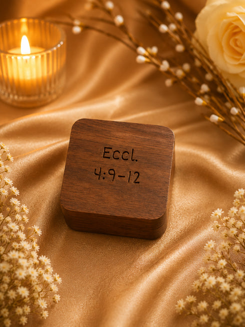 Personalized Wooden Ring Holder | Custom Engraved Keepsake Box | Wedding Ceremony Gift