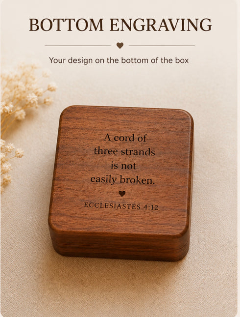Personalized Wooden Ring Holder | Custom Engraved Keepsake Box | Wedding Ceremony Gift
